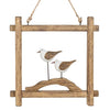 cadre en bois avec oiseaux de mer