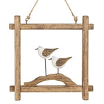 cadre en bois avec oiseaux de mer