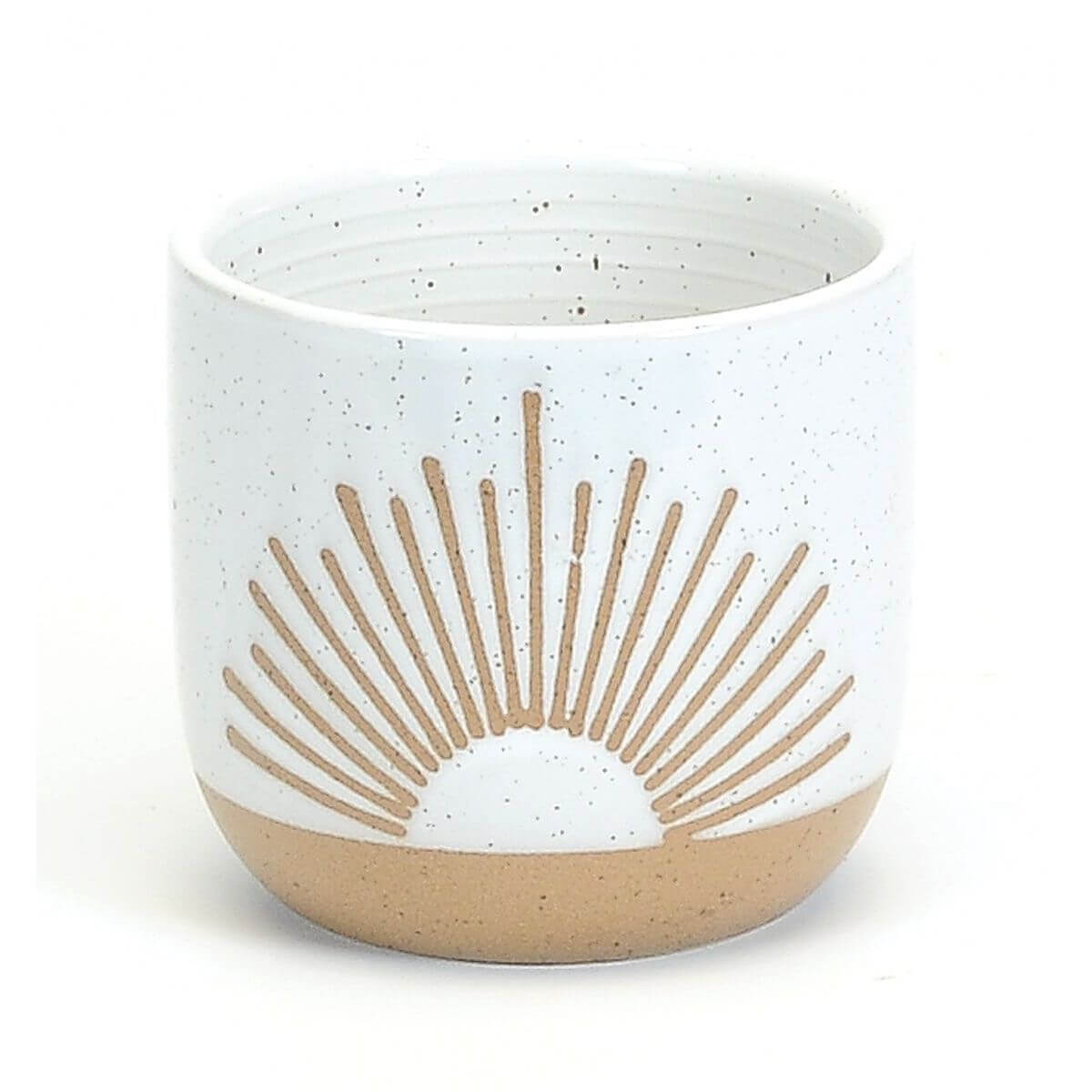 Sunburst planter/Glossy white