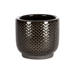 Cache-pot noir en céramique à relief (3901 3903)