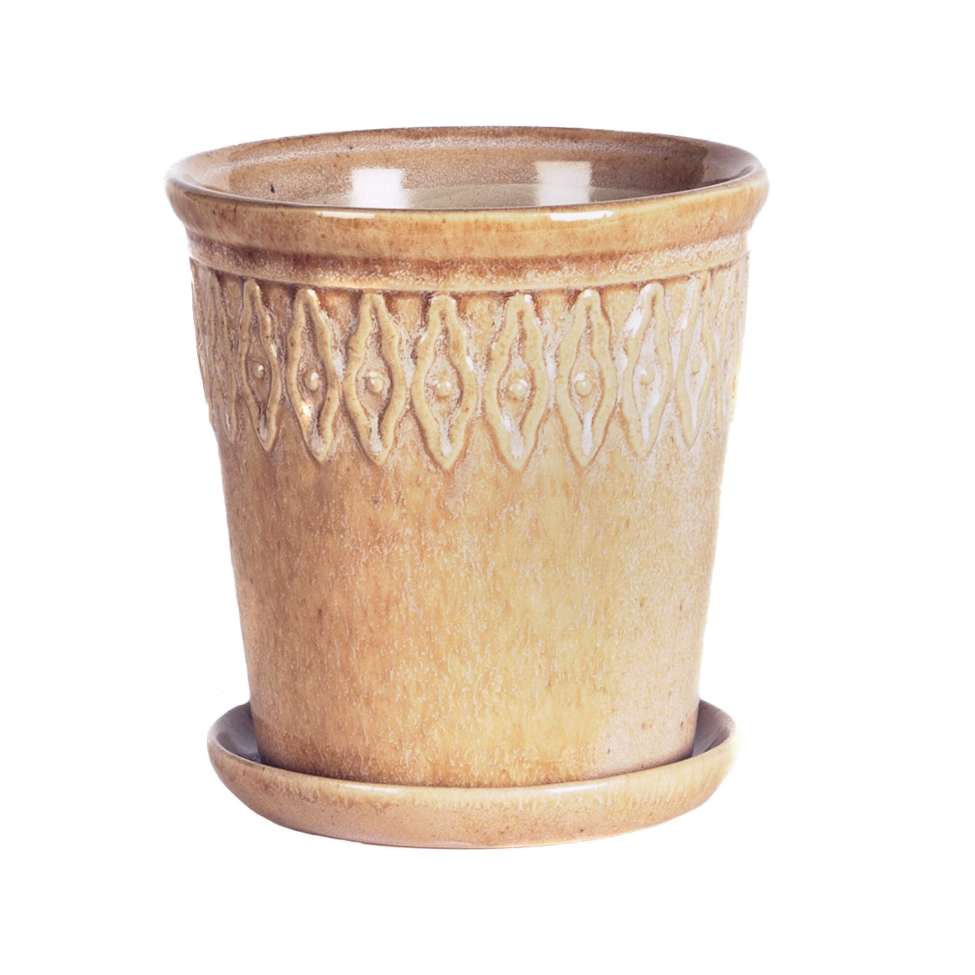 Pot en céramique avec drainage et soucoupe