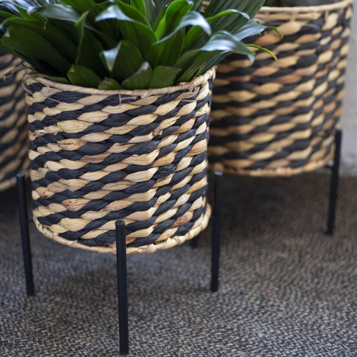 Lined planter on stand