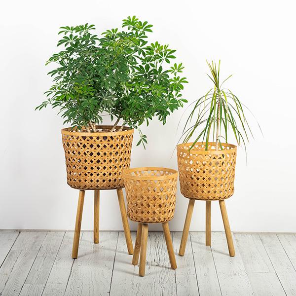 Cache-pot sur pied naturel (LCD-13)
