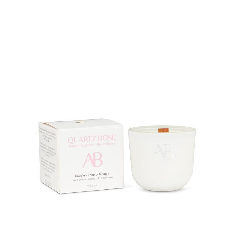 Bougie - Quartz Rose - Véritables cristaux
