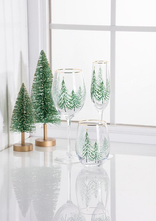 winter holiday glassware