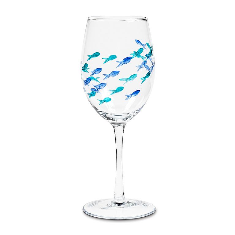 PACIFIC engraved wine glass