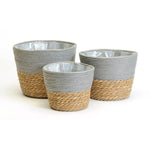 Straw basket with plastic liner (353)