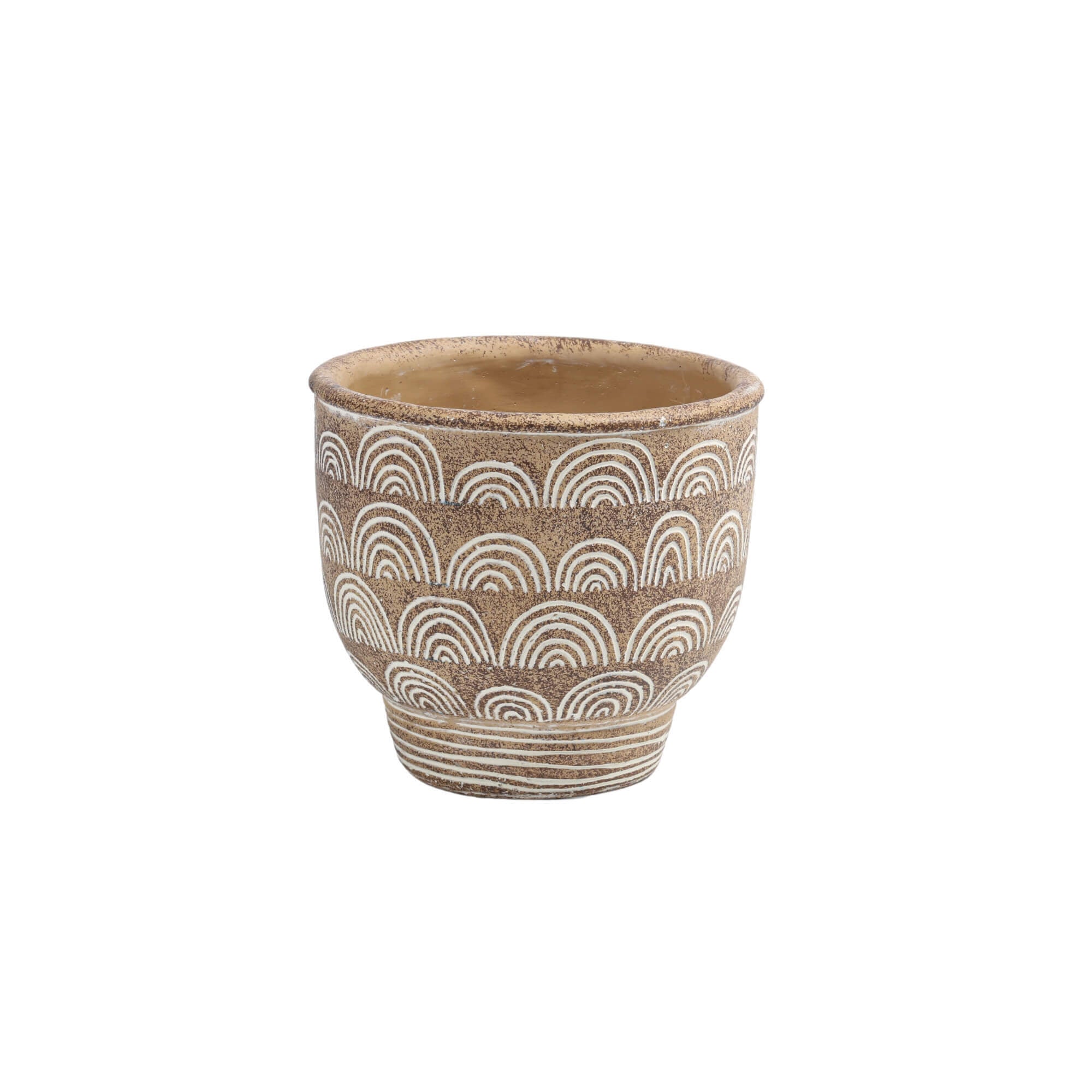 Cache-pot en béton avec motif arc-en-ciel 5"