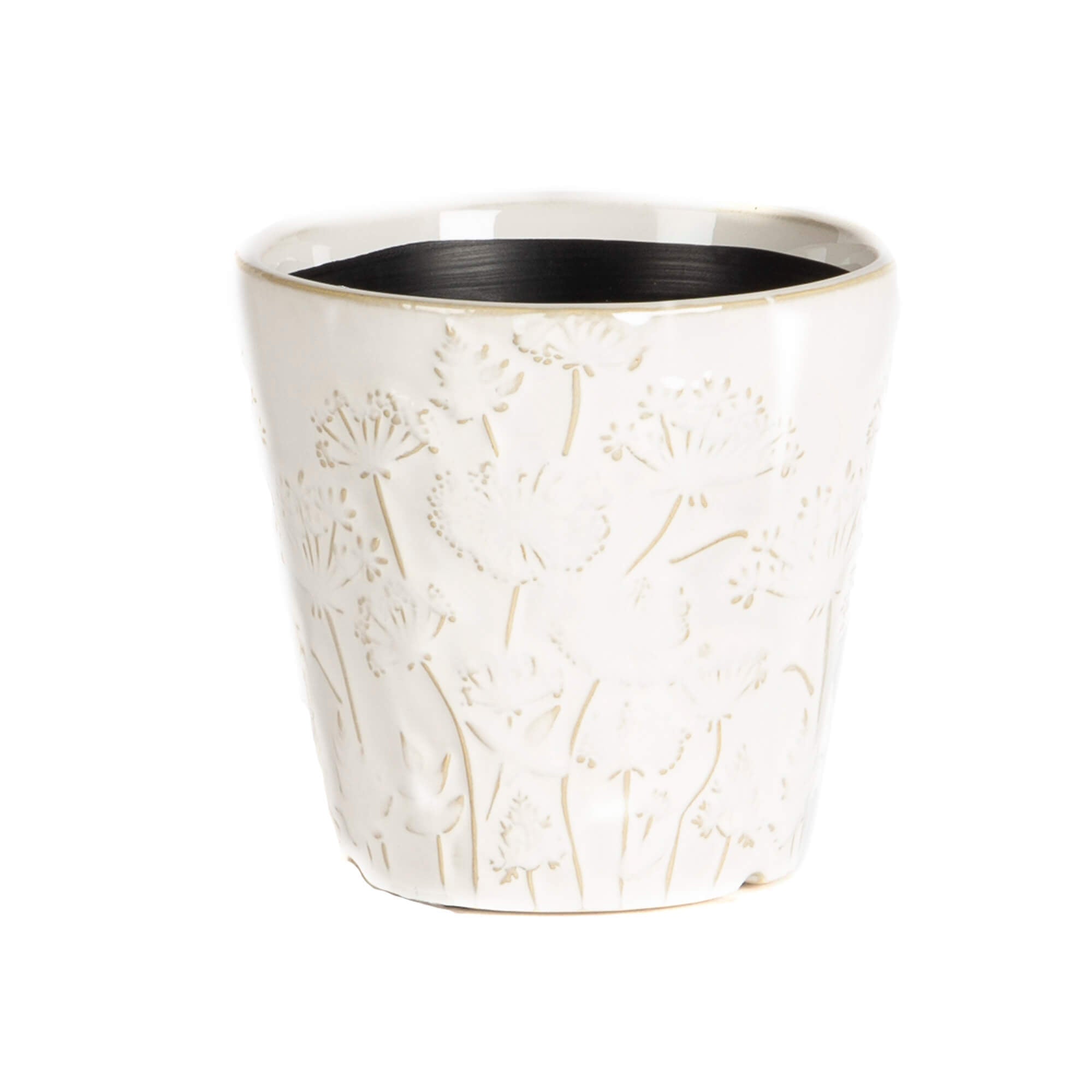 Cache-pot en céramique à relief