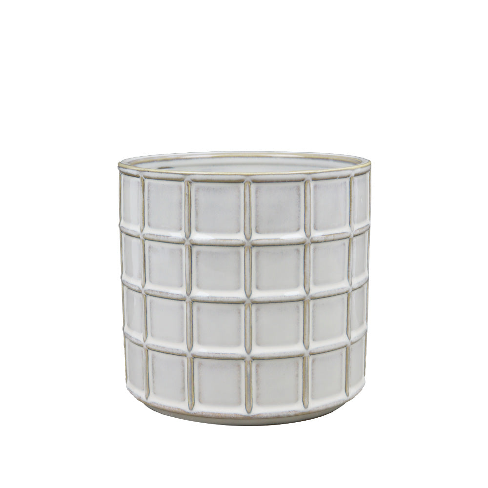 cache-pot céramique motif carré