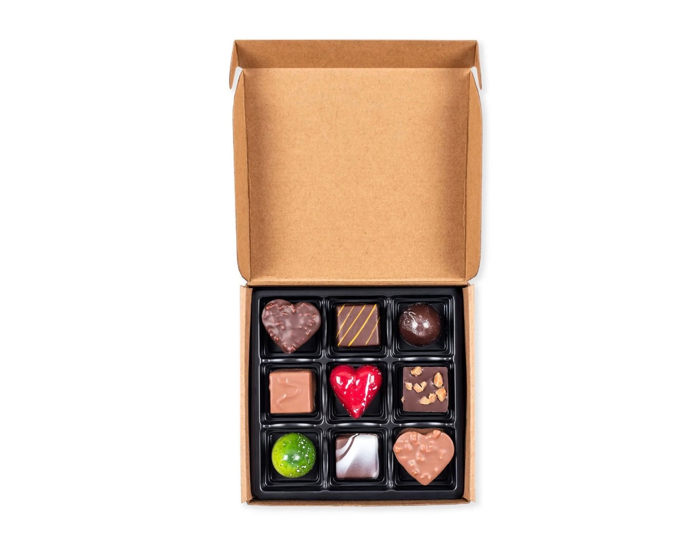 Chocolat Boréal | Boîte assortis 9 chocolats fins | Saint-Valentin