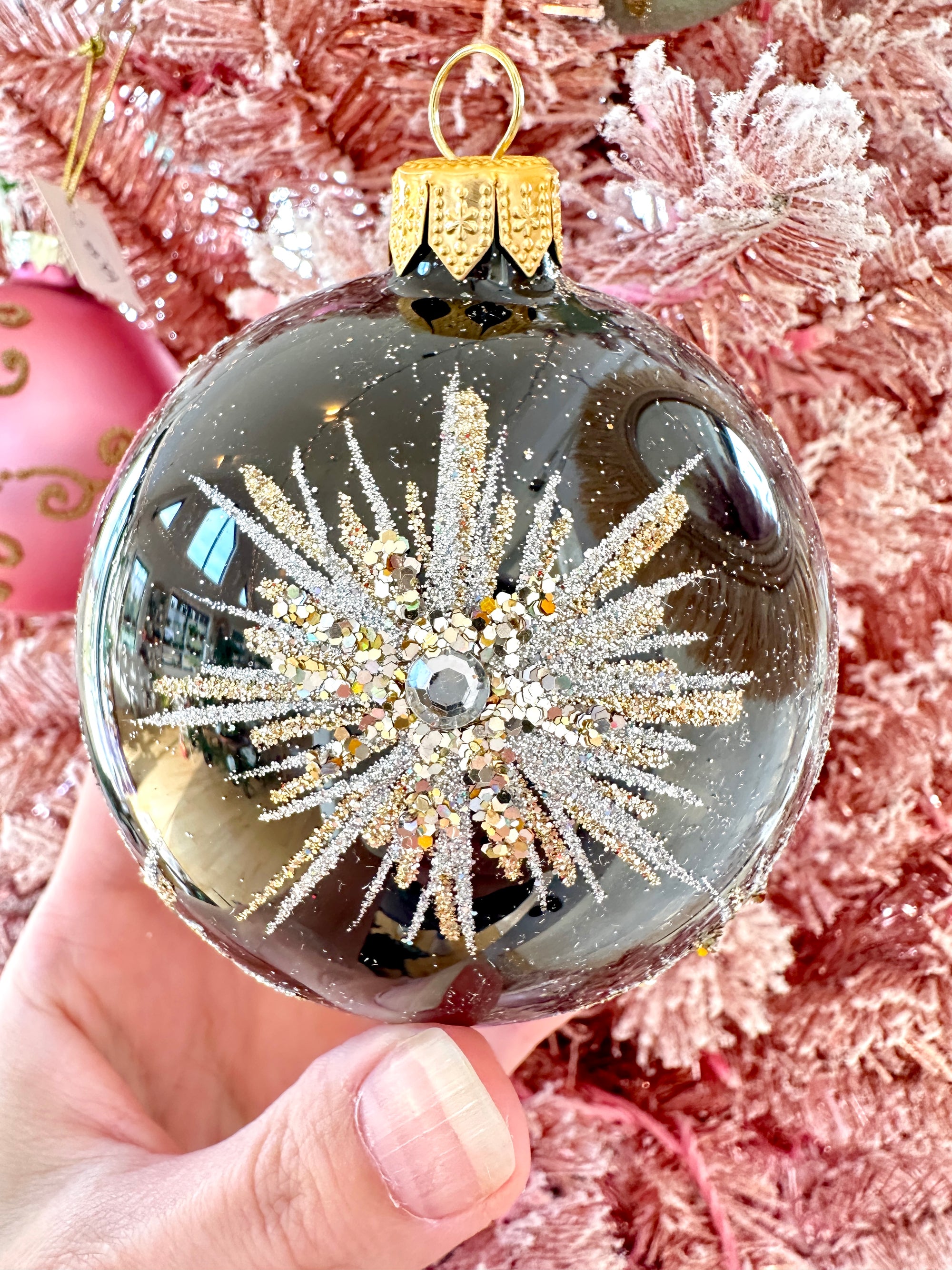 boule de noel vintage noir