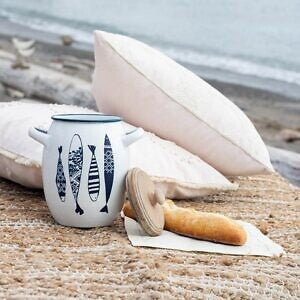 Contenant métallique avec couvercle en bois WEN-037