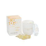 Botanical wax candle with real Citrine crystals